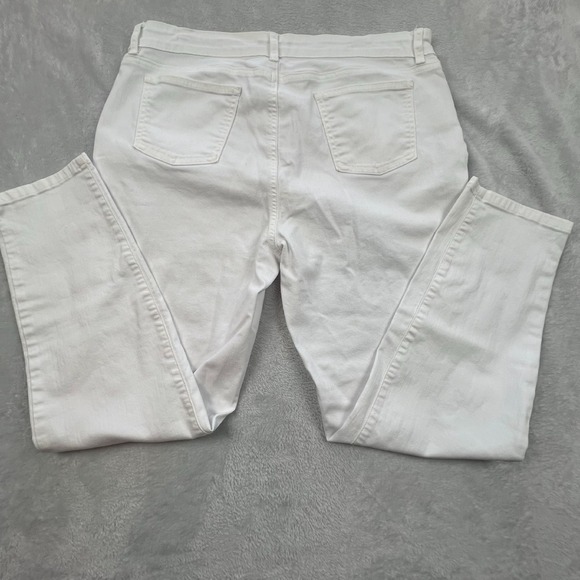 Eileen Fisher White Denim Jeans Petite 14P USA Made Minimalist Organic Cotton - Picture 2 of 9